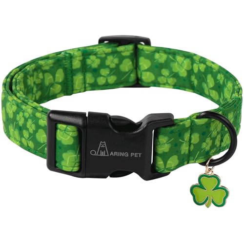 ARING PET St. Patrick's Day Hundehalsband, süßes grünes Kleeblatt, verstellbares Kleeblatt-Haustierhalsband, Geschenk mit Schnellverschluss-Schnalle für Mädchen und Jungen ARING PET St. Patrick's Day Hundehalsband, süßes grünes Kleeblatt, verstellbares Kleeblatt-Haustierhalsband, Geschenk mit Schnellverschluss-Schnalle für Mädchen und Jungen von ARING PET