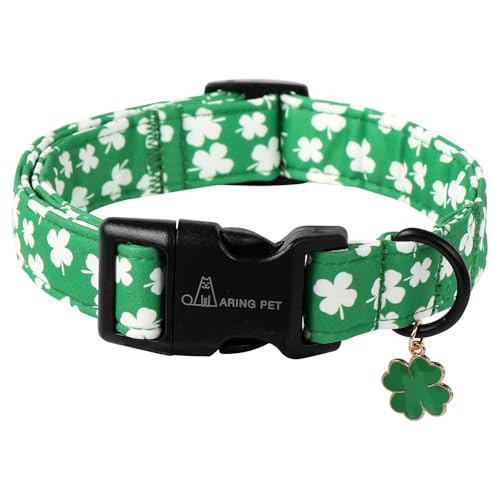 ARING PET St. Patrick's Day Hundehalsband, süßes grünes Kleeblatt, verstellbares Kleeblatt-Haustierhalsband, Trefoil Welpenhalsband mit Schnellverschluss-Schnalle für Mädchen und Jungen ARING PET St. Patrick's Day Hundehalsband, süßes grünes Kleeblatt, verstellbares Kleeblatt-Haustierhalsband, Trefoil Welpenhalsband mit Schnellverschluss-Schnalle für Mädchen und Jungen von ARING PET