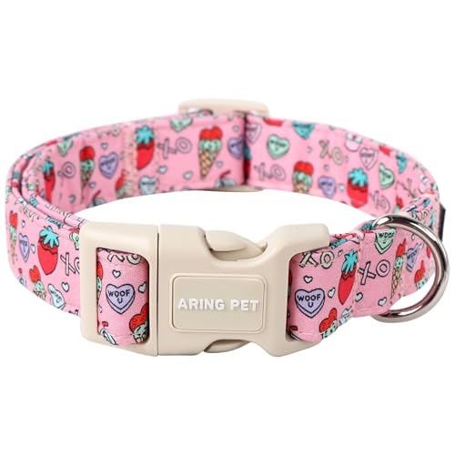 ARING PET Valentinstags-Hundehalsband, Baumwolle, Rosa, für Mädchen, verstellbares Valentinstags-Haustierhalsband, Welpenhalsband mit Schnellverschluss-Schnalle für Mädchen und Jungen ARING PET Valentinstags-Hundehalsband, Baumwolle, Rosa, für Mädchen, verstellbares Valentinstags-Haustierhalsband, Welpenhalsband mit Schnellverschluss-Schnalle für Mädchen und Jungen von ARING PET