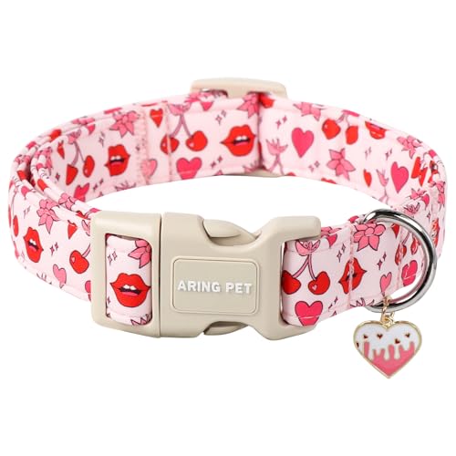 ARING PET Valentinstags-Hundehalsband, niedliches rosa Herz, verstellbare Valentinstagslippen, Haustierhalsband, Welpenhalsband mit Schnellverschluss-Schnalle für Mädchen und Jungen ARING PET Valentinstags-Hundehalsband, niedliches rosa Herz, verstellbare Valentinstagslippen, Haustierhalsband, Welpenhalsband mit Schnellverschluss-Schnalle für Mädchen und Jungen von ARING PET