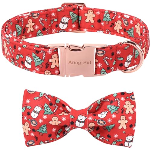 ARING PET Weihnachten Bowtie Hundehalsband, Rot Hundehalsband mit Schleife, Winter Niedlichen Schneemann Bowtie Halsbänder mit Metallschnalle für Jungen & Mädchen Hunde ARING PET Weihnachten Bowtie Hundehalsband, Rot Hundehalsband mit Schleife, Winter Niedlichen Schneemann Bowtie Halsbänder mit Metallschnalle für Jungen & Mädchen Hunde von ARING PET