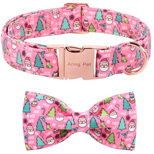 ARING PET Weihnachten Fliege Hundehalsband, Rosa Hundehalsband mit Schleife, Niedliche Weihnachtsmann Fliege Halsbänder mit Metallschnalle für Jungen & Mädchen Hunde ARING PET Weihnachten Fliege Hundehalsband, Rosa Hundehalsband mit Schleife, Niedliche Weihnachtsmann Fliege Halsbänder mit Metallschnalle für Jungen & Mädchen Hunde von ARING PET