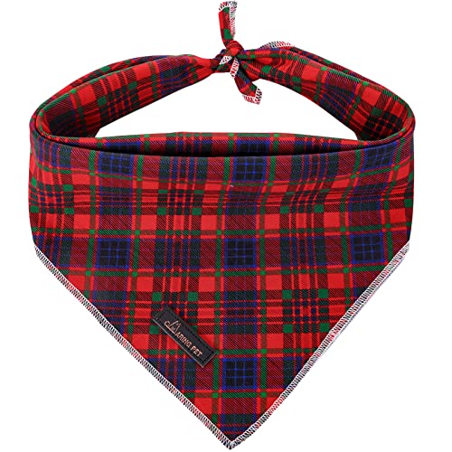 ARING PET Weihnachten Hund Bandana-Cute Plaid Dog Bandanas, Baumwolle Urlaub Hund Halstuch Baumwolle Hunde Dreieck Lätzchen für kleine bis große Junge Mädchen Hunde und Katzen von ARING PET