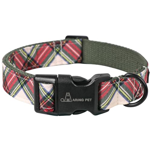 ARING PET Weihnachts-Hundehalsband, niedliches kariertes Hundehalsband, Baumwolle, leicht, Weihnachten, kleine Hundehalsbänder, Welpenhalsband für kleine, mittelgroße und große Hunde ARING PET Weihnachts-Hundehalsband, niedliches kariertes Hundehalsband, Baumwolle, leicht, Weihnachten, kleine Hundehalsbänder, Welpenhalsband für kleine, mittelgroße und große Hunde von ARING PET