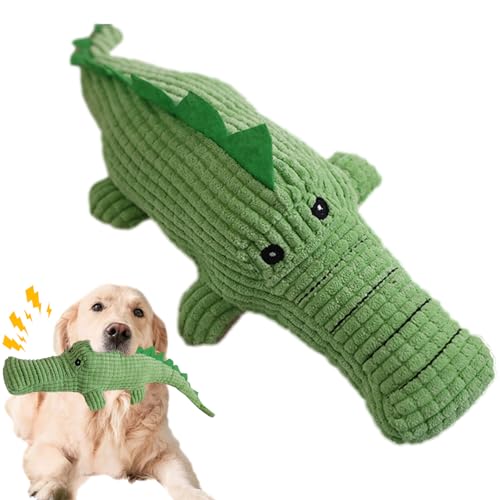 ARIOU Alligator-Kauspielzeug für Hunde,Plüsch-Alligator-Hundespielzeug - Interaktives Kauspielzeug für Hunde,Bissfestes Plüschspielzeug mit Geräuschen, interaktives Hundekauspielzeug für Welpen von ARIOU