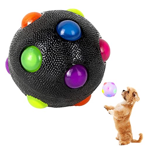 ARIOU Blinkender Ball Hundespielzeug,leuchtender quietschender Hundeball mit Ausbuchtung - Elastisches Haustier-Apportierspielzeug, langlebiges Beißspielzeug für kleine, mittlere und große Hunde, von ARIOU