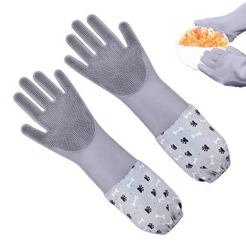 Haustier-Pflegehandschuhe, Silikon-Hunde-Badhandschuhe, Katzen-Badeshampoo-Handschuhe, einfach zu bedienen, verlängerter kratzfester Haustier-Badhandschuh für Haustiere, Massagehandschuhe für Hunde Haustier-Pflegehandschuhe, Silikon-Hunde-Badhandschuhe, Katzen-Badeshampoo-Handschuhe, einfach zu bedienen, verlängerter kratzfester Haustier-Badhandschuh für Haustiere, Massagehandschuhe für Hunde von ARIOU