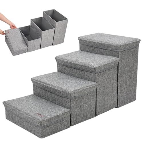 Treppe - Multifunktionale Hundetreppe | Haustiertreppe rutschfeste Hunderampe | Verstellbare Hundetreppe Tragbare Hundetreppe Treppe Welpenbett Treppe | Nicht reizend Faltbare Indoor Hundehütte Treppe von ARIOU