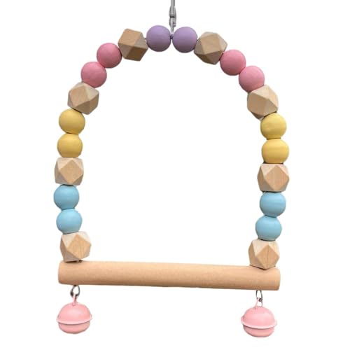 Vogelschaukeln für Papageien – Naturholzschaukel Spielzeug mit Glocken | Vogelsitzstangen Käfigspielzeug Sitzstange Kletterspielzeug Papageienschaukel Sitzstange für Wellensittich, Vögel von ARIOU