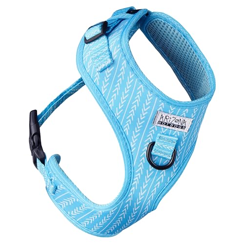 Hundegeschirr für kleine Hunde | Arizona Hotdogs Softgeschirr Bubble Gum | Blau (XS) von ARIZONA HOT DOGS