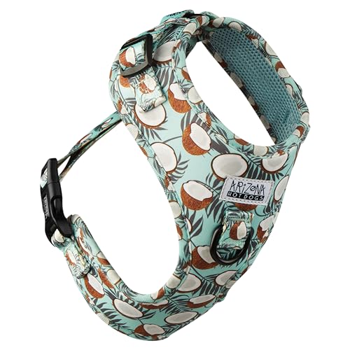 Hundegeschirr für kleine Hunde | Arizona Hotdogs Softgeschirr Coconut | Kokosnuss-Muster Hellblau (XS) von ARIZONA HOT DOGS