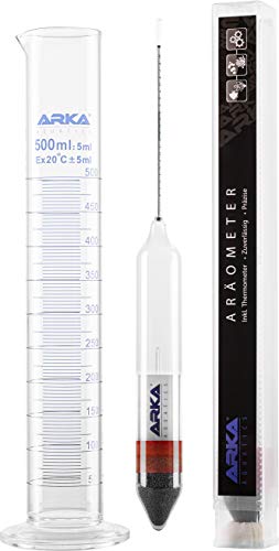 ARKA Aräometer-Set - inkl. Thermometer & Messzylinder aus Borosilikatglas 3.3 - Hochpräzise Dichtemessung für Meerwasseraquarien, laborqualität, benutzerfreundlich von ARKA