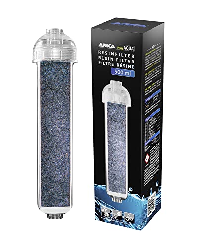 ARKA myAQUA Resinfilter, 500ml - Hochleistungs-Reinstwasserfilter mit Mischbettharz, eliminiert Silikat, Nitrat & TDS, nachfüllbar, mit visuellem Farbumschlag. von ARKA