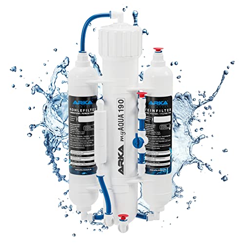 ARKA myAQUA 190 Umkehrosmoseanlage 190 L/Tag - Wasserfilter & Enthärtungsanlage für Aquarien & Haushalt, entfernt bis zu 99% aller Schadstoffe, Salze & Bakterien ARKA myAQUA 190 Umkehrosmoseanlage 190 L/Tag - Wasserfilter & Enthärtungsanlage für Aquarien & Haushalt, entfernt bis zu 99% aller Schadstoffe, Salze & Bakterien von ARKA