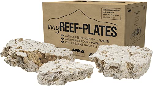 ARKA myREEF-Plates - 20-30 cm, 6 Stück - Natürliche Riffgesteinplatten für authentische Aufbauten in Meerwasseraquarien, schadstofffrei, perfekt für nützliche Bakterien. von ARKA
