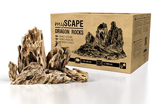 ARKA mySCAPE-Rocks Dragon | Drachenstein | Natur Aquarium Steine für einzigartige Aquascapes im Süßwasser Aquarium & Aufbauten in jedem Terrarium | Ca. 10-30 cm | Ideal zu bepflanzen, 10 kg, Braun von ARKA