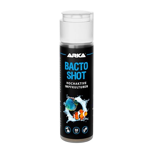 ARKA BACTO-Shot - 50 ml - Hochaktive lebende Impfkulturen für Meerwasser & Süßwasser Aquarium - inkl. natürlichen Filtermedien - zur Auffrischung & Verbesserung der Wasserbiologie & Wasserqualität von ARKA