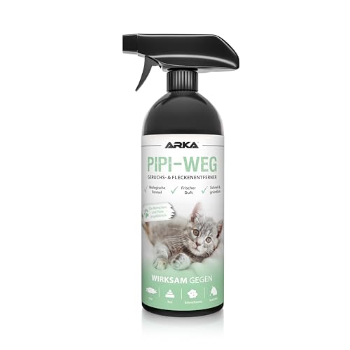 ARKA Pipi-Weg Katze - 750 ml - Effektiver Flecken- und Geruchsentferner, beseitigt Katzenurin, Kot, Erbrochenes & Speichel auf Teppichen und Polstern nachhaltig. von ARKA