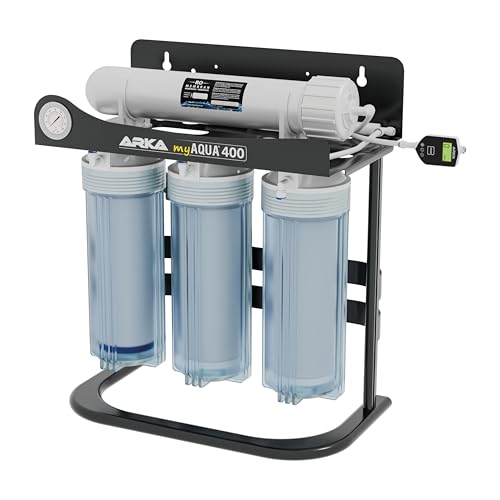ARKA myAQUA 400 Umkehrosmoseanlage - bis zu 400 L/Tag - inkl. Druckerhöhungspumpe - Wasserfilter & Enthärtungsanlage, entfernt bis zu 99% Salze, Schadstoffe & Bakterien - Für Aquarien & Haushalt ARKA myAQUA 400 Umkehrosmoseanlage - bis zu 400 L/Tag - inkl. Druckerhöhungspumpe - Wasserfilter & Enthärtungsanlage, entfernt bis zu 99% Salze, Schadstoffe & Bakterien - Für Aquarien & Haushalt von ARKA