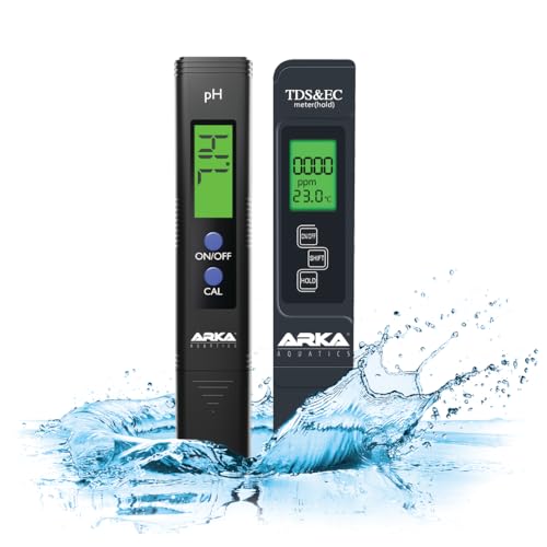 ARKA myAQUA pH-Messgerät & TDS/EC-Messgerät - Set | Ideal für Meerwasser/Süßwasser Aquarium, Pool, Teich Osmosewasser Trinkwasser UVM. | Vorkalibriert von ARKA