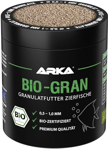 ARKA Bio-Gran - 250 ml - Hochwertiges Fischfutter aus biozertifizierten Rohstoffen, fördert Wachstum und Farbenpracht der Fische in jedem Süßwasser-Aquarium. von ARKA