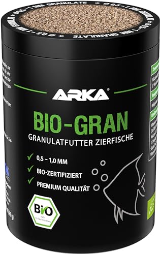 ARKA Bio-Gran - 1000 ml - Hochwertiges Fischfutter aus biozertifizierten Rohstoffen, fördert Wachstum und Farbenpracht der Fische in jedem Süßwasser-Aquarium. von ARKA
