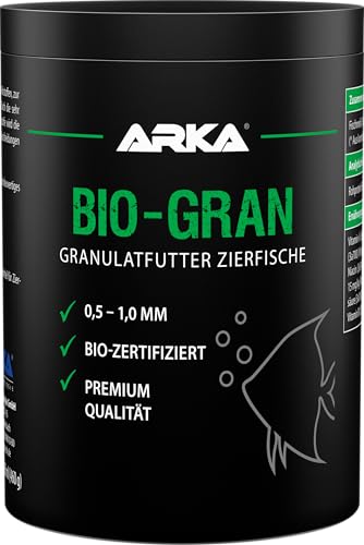 ARKA Bio-Gran - 1000 ml - Hochwertiges Fischfutter aus biozertifizierten Rohstoffen, fördert Wachstum und Farbenpracht der Fische in jedem Süßwasser-Aquarium. von ARKA