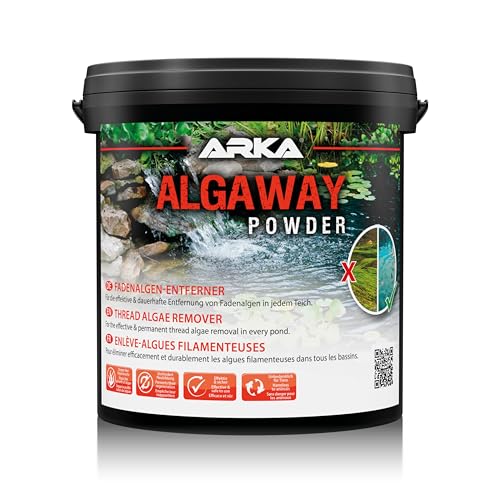 Fadenalgen-Entferner für Teiche – ARKA Pond Algaway Powder 5 kg – reduziert Fadenalgen & unterstützt klares Wasser – vorbeugende Wirkung bei regelmäßigem Einsatz – für bis zu 142.500 l Gartenteich von ARKA