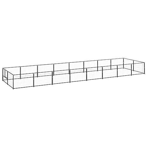 ARKEM Hundezwinger Schwarz 16 m² Stahl Hundelaufstall FüR Wohnung Kleintiergehege von ARKEM
