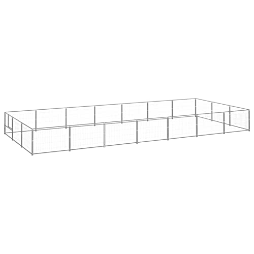ARKEM Hundezwinger Silbern 21 m² Stahl Freilaufgehege Kaninchen Nagarium Hundezaun Camping von ARKEM