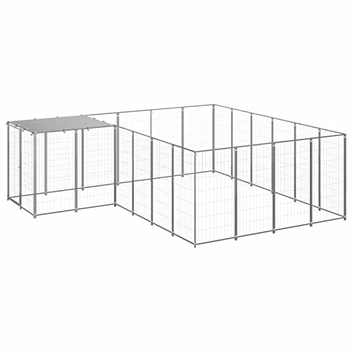 ARKEM Hundezwinger Silbern 8,47 m² Stahl Welpenlaufstall Freilaufgehege Dog Crate Indoor von ARKEM