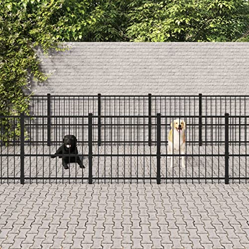 ARKEM Outdoor-Hundezwinger Stahl 16,94 m² Absperrnetz Hundetoilette FüR GroßE Hunde von ARKEM