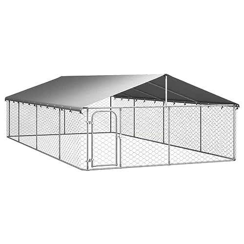 ARKEM Outdoor-Hundezwinger mit Dach 600x300x150 cm Hundezwinger Outdoor von ARKEM