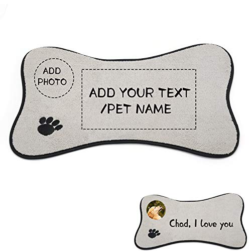 ARLTTH Futternapfmatte für Hunde/Katzen, personalisierbar, mit Foto/Text, Haustierfutter und Wassermatte, für Katzen und Hunde, mit rutschfester Unterseite von ARLTTH