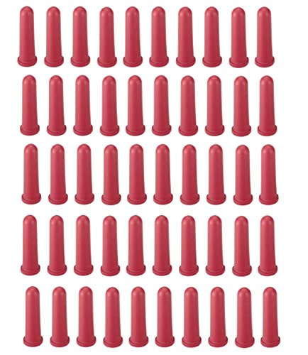 50 Stück Kälbersauger mit Kreuzlochung, Super, 100 mm lang, rot, Kerbl 147/50 von ARNDT