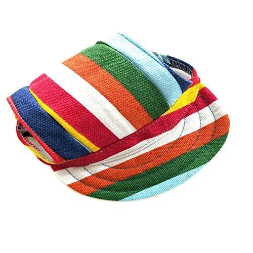 AROYEL Baseball-Kappe für Hunde, aus Segeltuch, Sonnenschutz für große und kleine Haustiere, Größe L, gestreift von AROYEL