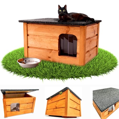 ARPON Outdoor Katzenhaus - Katzenhütte Winterfest isoliert - Katzenhäuschen für Draußen - Wetterfest Haus für Katze mit öffnbarem Dach - Größe des Hauses: 57 x 47 x 33 -Vollständig montierte ARPON Outdoor Katzenhaus - Katzenhütte Winterfest isoliert - Katzenhäuschen für Draußen - Wetterfest Haus für Katze mit öffnbarem Dach - Größe des Hauses: 57 x 47 x 33 -Vollständig montierte von ARPON