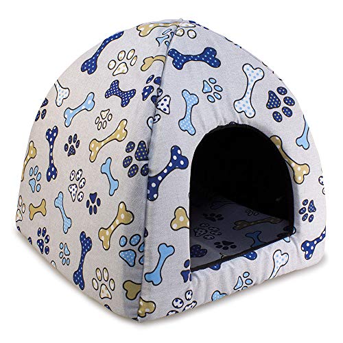 Arquivet Iglu Knochen für Hunde und Katzen mit abnehmbarem Kissen - 45 x 45 x 40 cm - Haustierhöhle - Hundebett - Ruhebett für kleine und mittelgroße Hunde und Katzen von Arquivet