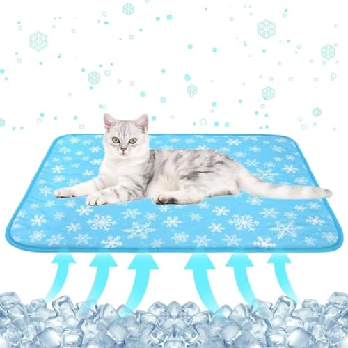 ARRITS Kühlmatte für Hunde Katzen, Sommer Kühlmatte Hund Bett Kühldecke, Waschbare rutschfeste Selbstkühlend Hundematte, kühlmatte für Katzen Kühlkissen für Klein Haustiere (L, Blau Schneeflocke) ARRITS Kühlmatte für Hunde Katzen, Sommer Kühlmatte Hund Bett Kühldecke, Waschbare rutschfeste Selbstkühlend Hundematte, kühlmatte für Katzen Kühlkissen für Klein Haustiere (L, Blau Schneeflocke) von ARRITS