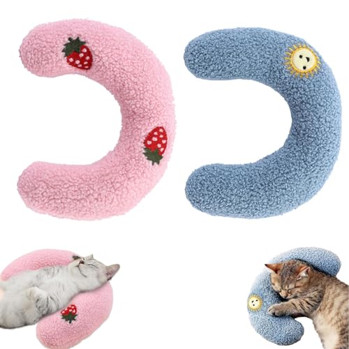 ARROMI 2 x Hundekissen, Katzenkissen, kleines Kissen, Haustierkissen, Katzenkissen, weiches Hundebett, Katzenkissen für Indoor-Katzen, U-förmiges Hundekissen für kleine Hunde und Katzen zum Schlafen, ARROMI 2 x Hundekissen, Katzenkissen, kleines Kissen, Haustierkissen, Katzenkissen, weiches Hundebett, Katzenkissen für Indoor-Katzen, U-förmiges Hundekissen für kleine Hunde und Katzen zum Schlafen, von ARROMI