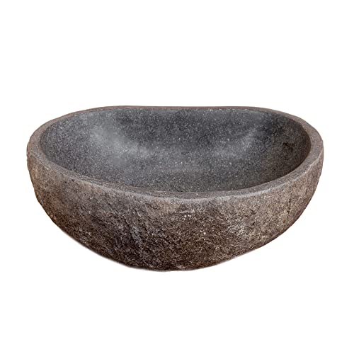 ART-CRAFT Steintrog Vogeltränke XXL - Tier-Wassernapf aus Naturstein - Handgefertigte Schale Ø ca 25-30 cm - für Vögel, Hunde & Katzen - Frost- & Wetterfest - Garten Deko Wasserschale - Unikat 10 + kg von ART-CRAFT