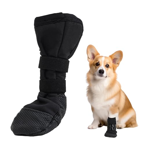 ARTGUTS Dog Paws Recovery Shoe, rutschfeste Hundesocken, Hundeschutzschuhe, Schwarz rutschfeste Hundesocken, Anti Lecken von Haustierwunden, für Kleine, Mittelgroße und Große Hunde(L) von ARTGUTS