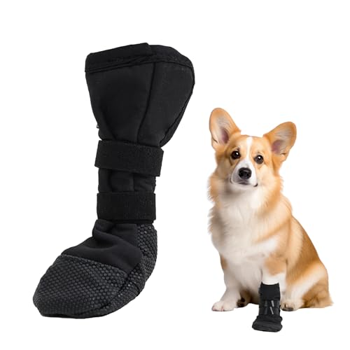 ARTGUTS Dog Paws Recovery Shoe, rutschfeste Hundesocken, Hundeschutzschuhe, Schwarz rutschfeste Hundesocken, Anti Lecken von Haustierwunden, für Kleine, Mittelgroße und Große Hunde(M) von ARTGUTS
