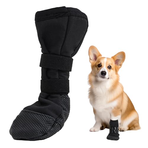 ARTGUTS Dog Paws Recovery Shoe, rutschfeste Hundesocken, Hundeschutzschuhe, Schwarz rutschfeste Hundesocken, Anti Lecken von Haustierwunden, für Kleine, Mittelgroße und Große Hunde(XL) von ARTGUTS