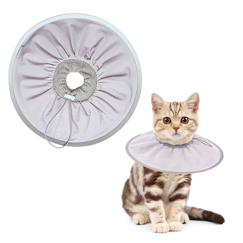 ARTGUTS Halskrause Katze, Verstellbarer Kragen, Elisabethanisches Halsband, Weiches Halsband für Katzen, Kleines graues Halsband, für Haustier Nach Operation und Verletzungen ARTGUTS Halskrause Katze, Verstellbarer Kragen, Elisabethanisches Halsband, Weiches Halsband für Katzen, Kleines graues Halsband, für Haustier Nach Operation und Verletzungen von ARTGUTS