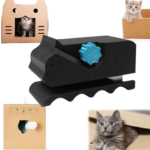ARTGUTS Kartonschneider für Katzenkratzer, Katzenkratzbrett Schneider, 3D Gedruckter Kartonschneider, Werkzeugschneider aus Karton, für handgefertigte Katzenbetten und Kartonstreifen(Schwarz) von ARTGUTS