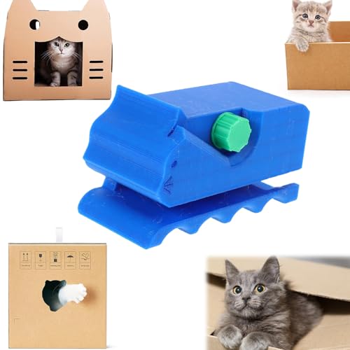 ARTGUTS Kartonschneider für Katzenkratzer, Katzenkratzbrett Schneider, 3D Gedruckter Kartonschneider, Werkzeugschneider aus Karton, für handgefertigte Katzenbetten und Kartonstreifen(Tiefblau) von ARTGUTS