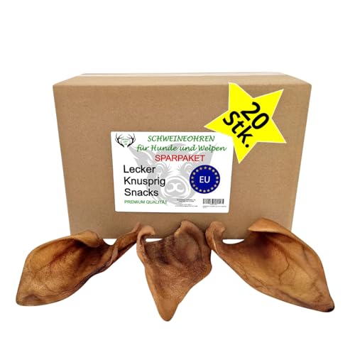ARTISAN GIFT CO Dorrfleisch Hund Leckereien – 100% Trockenfleisch für Hunde und welpen, Geeignet für die Barf-Diät, Schweineohren für Hunde – Sparpack 20 Stück ARTISAN GIFT CO Dorrfleisch Hund Leckereien – 100% Trockenfleisch für Hunde und welpen, Geeignet für die Barf-Diät, Schweineohren für Hunde – Sparpack 20 Stück von ARTISAN GIFT CO