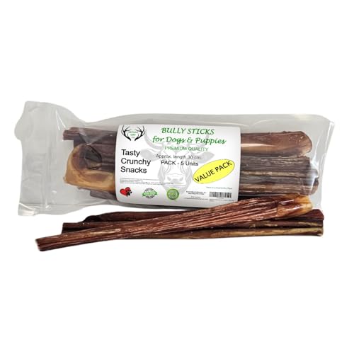 ARTISAN GIFT CO Dorrfleisch Hund Leckereien – 100% Trockenfleisch für Hunde und welpen, Geeignet für die Barf-Diät - Ochsenziemer für Hunde (30cm) - Sparpaket 5 st. von ARTISAN GIFT CO