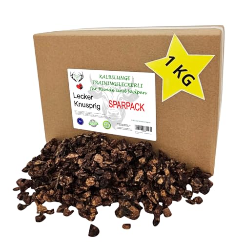 ARTISAN GIFT CO Natürliche Trainingsleckerlis für Hunde - 100% leckerlies getrocknetes Fleisch, geeignet für die Barf-Diät (1000 g, Rinderlunge) von ARTISAN GIFT CO